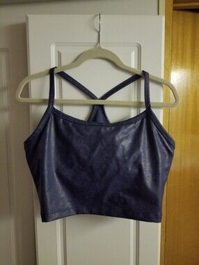 👒Aerie Offline faux leather racerback sport bra